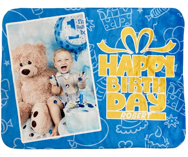 Custom printed fleece blanket
