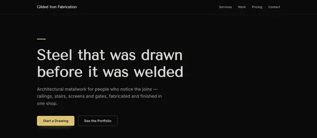 Gilded Iron Fabrication — the metal fabricator example homepage