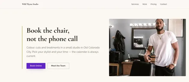 Wild Thyme Studio — the salon / studio example homepage
