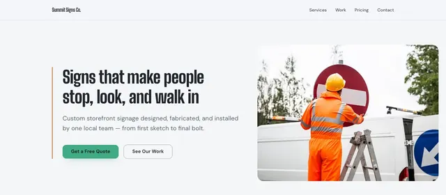 Summit Signs Co. — the sign shop example homepage